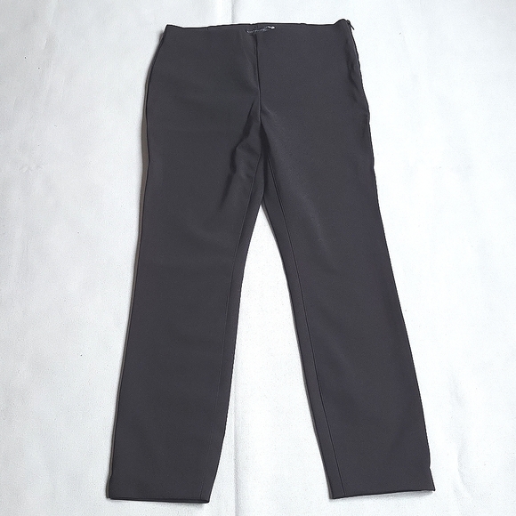 NWT$179 Saks Fifth Ave Stretch Straight-Leg Split-Hem Pants Cropped Trousers 4 - Picture 4 of 14